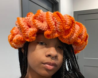 Color Trim Ruffle Hat Crochet Pattern