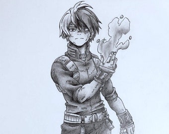 Pencil Anime Drawing - Etsy Pencil Anime Drawing - Etsy