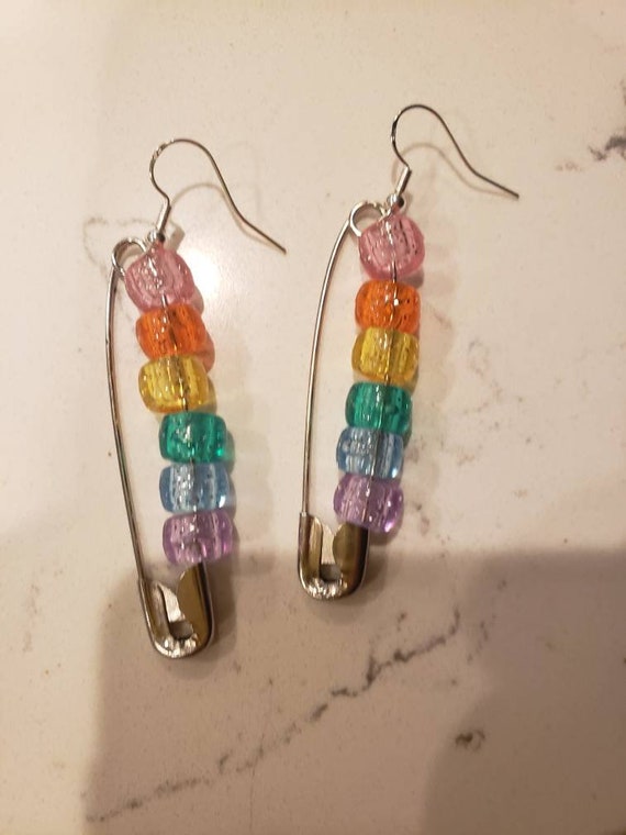 Pony bead earrings best sale
