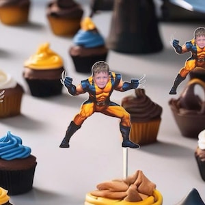 Personalized Wolverine Cupcake Toppers - Set of 12 | Personalize with your face |