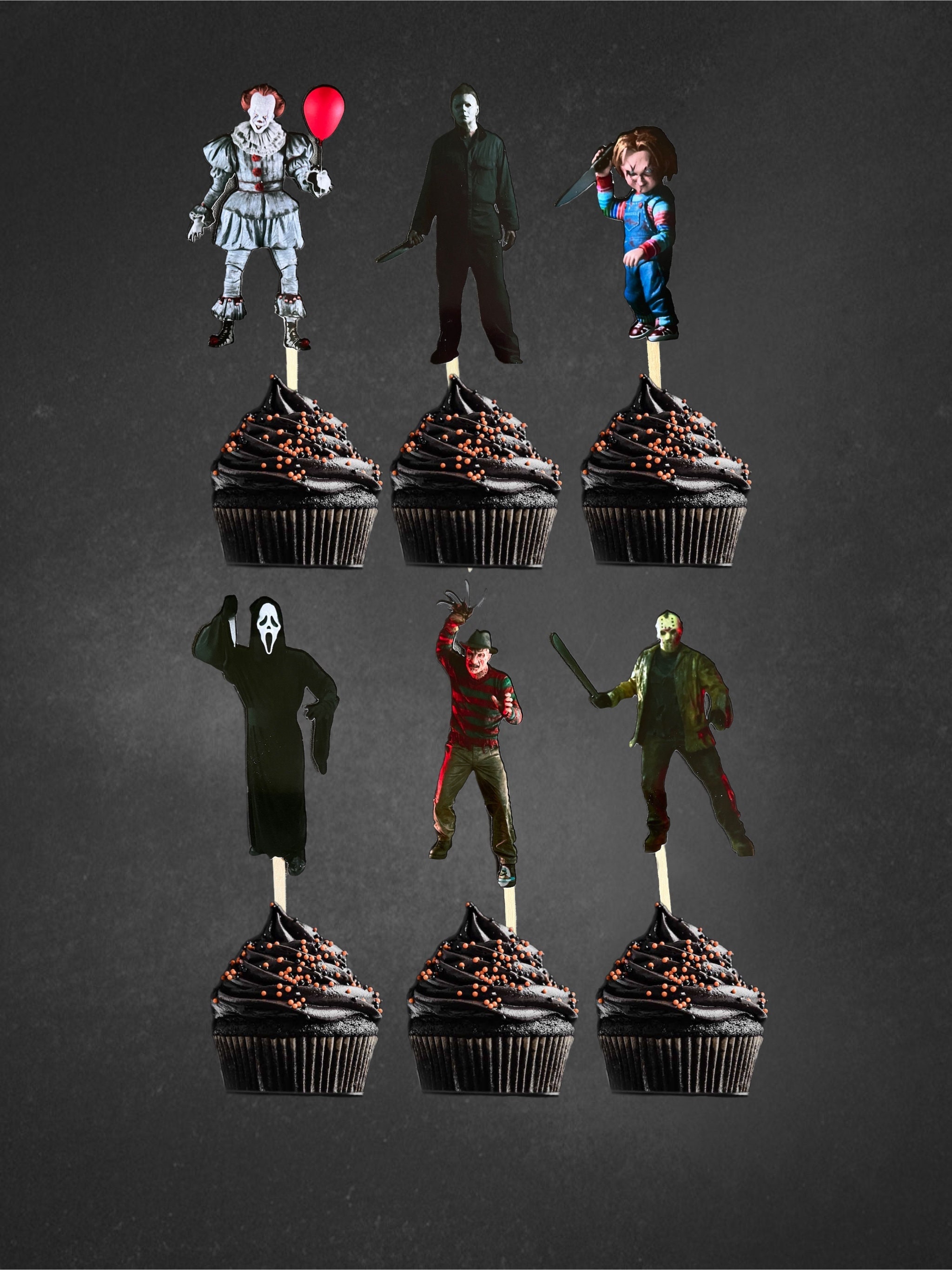 Halloween Cupcake Toppers Michael Myers Scream Jason Etsy