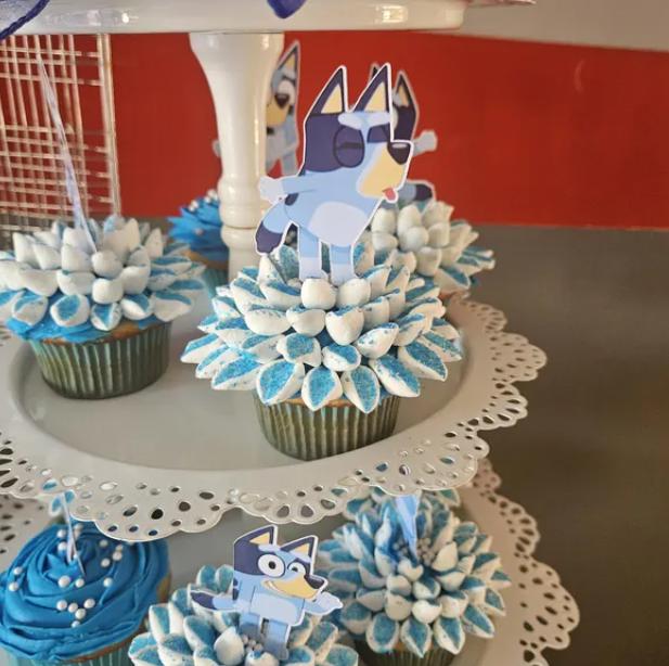 Blue Dog Cupcake Toppers