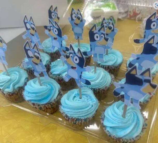 Blue Dog Cupcake Toppers