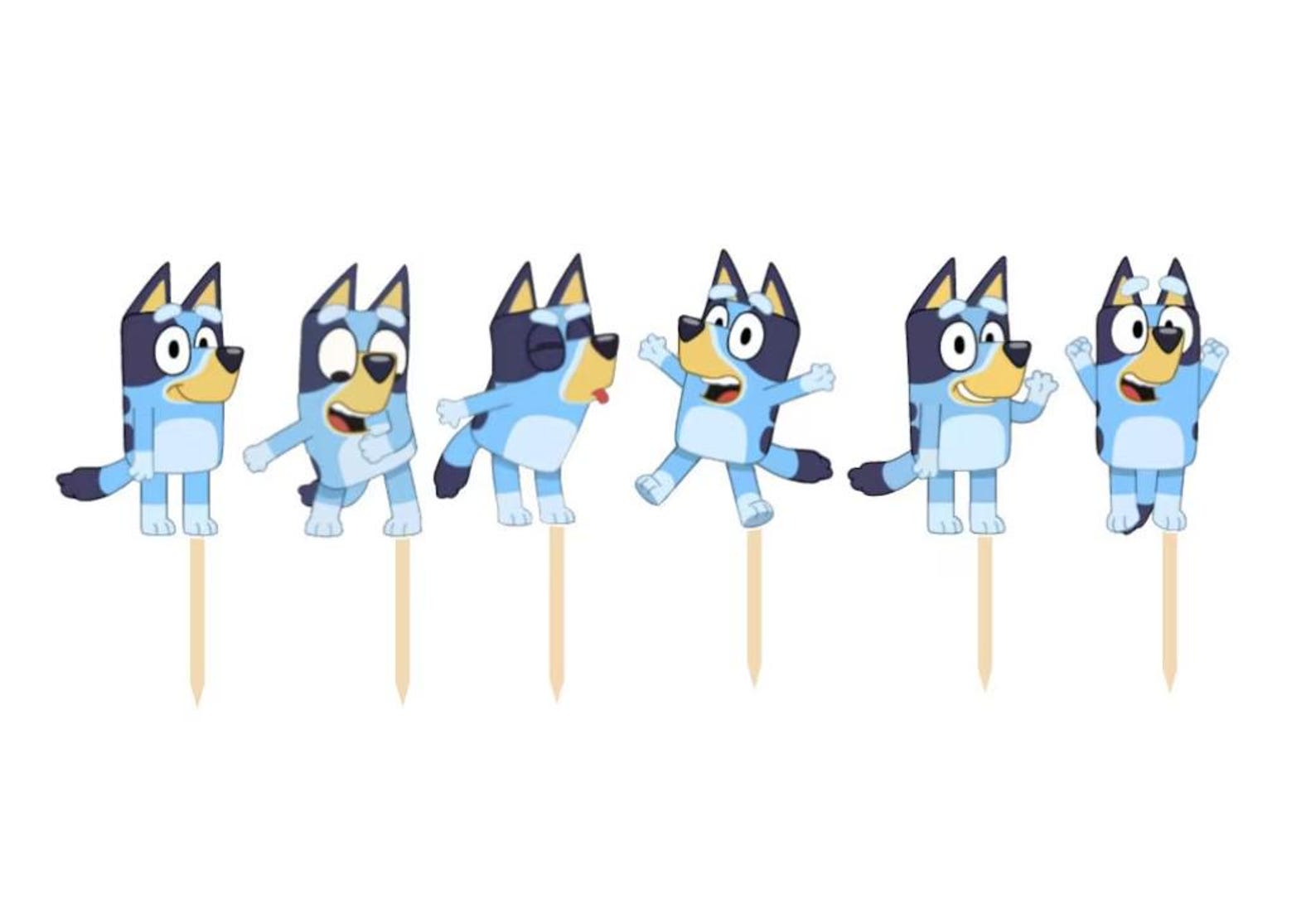 Blue Dog Cupcake Toppers - Set of 12