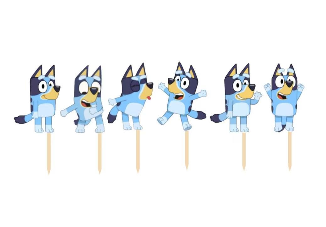 Blue Dog Cupcake Toppers