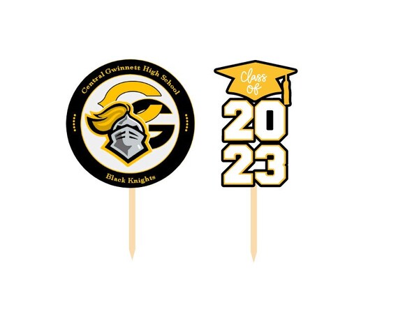 Personalized School Emblem Class of 2023 Graduation Cupcake Topper
