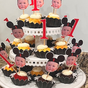 Personalized Mouse Cupcake Toppers | Personalize with face & age