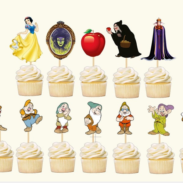 Princess Cupcake Toppers - Set of 12 | Princess Birthday Party | Snow Princess