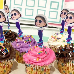 Personalized Girl Spider Cupcake Toppers - Set of 12 | Personalize with your face | Superhero Party