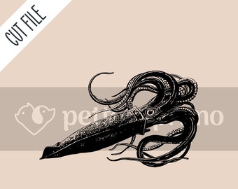 Colossal Squid Instant Digital Downloadable File for Silhouette,Clipart,Vector,Cricut.In Svg,Dxf,Png,Jpg,Ai,Eps Format