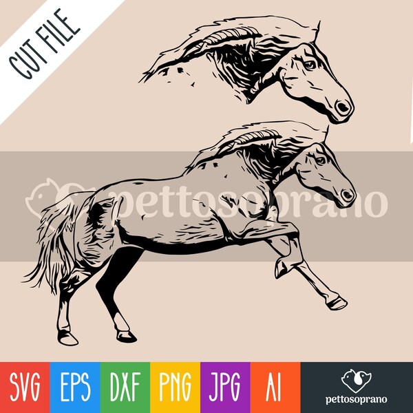 Haflinger Horse Instant Digital Downloadable File for Silhouette,Clipart,Vector,Cricut.In Svg,Dxf,Png,Jpg,Ai,Eps Format