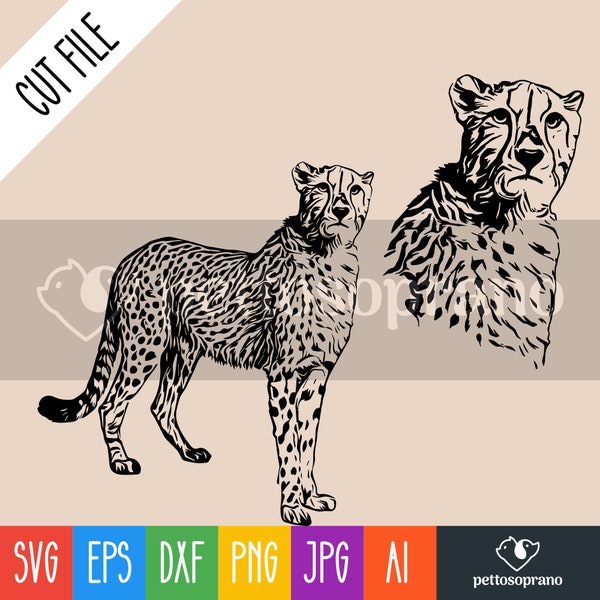 Cheetah Vector - Etsy