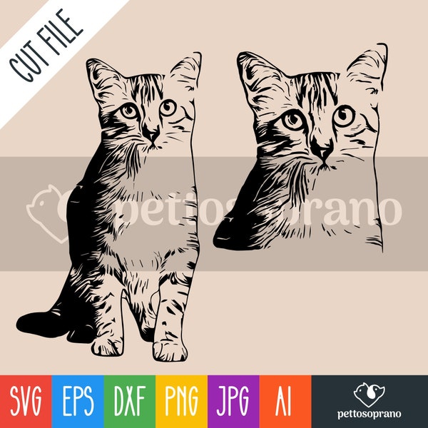 Egyptian Mau Cat Instant Digital Downloadable File for Silhouette,Clipart,Vector,Cricut.In Svg,Dxf,Png,Jpg,Ai,Eps Format.