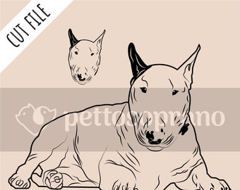 Bull Terrier Dog Instant Digital Downloadable File for Silhouette,Clipart,Vector,Cricut.In Svg,Dxf,Png,Jpg,Ai,Eps Format