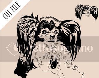 Papillon Dog Instant Digital Downloadable File for Silhouette,Clipart,Vector,Cricut.In Svg,Dxf,Png,Jpg,Ai,Eps Format