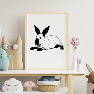 Californian rabbit Instant Digital Downloadable File for Silhouette,Clipart,Vector,Cricut.In Svg,Dxf,Png,Jpg,Ai,Eps Format image 2