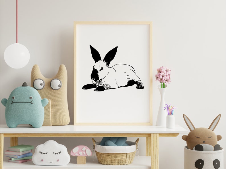 Californian rabbit Instant Digital Downloadable File for Silhouette,Clipart,Vector,Cricut.In Svg,Dxf,Png,Jpg,Ai,Eps Format image 2