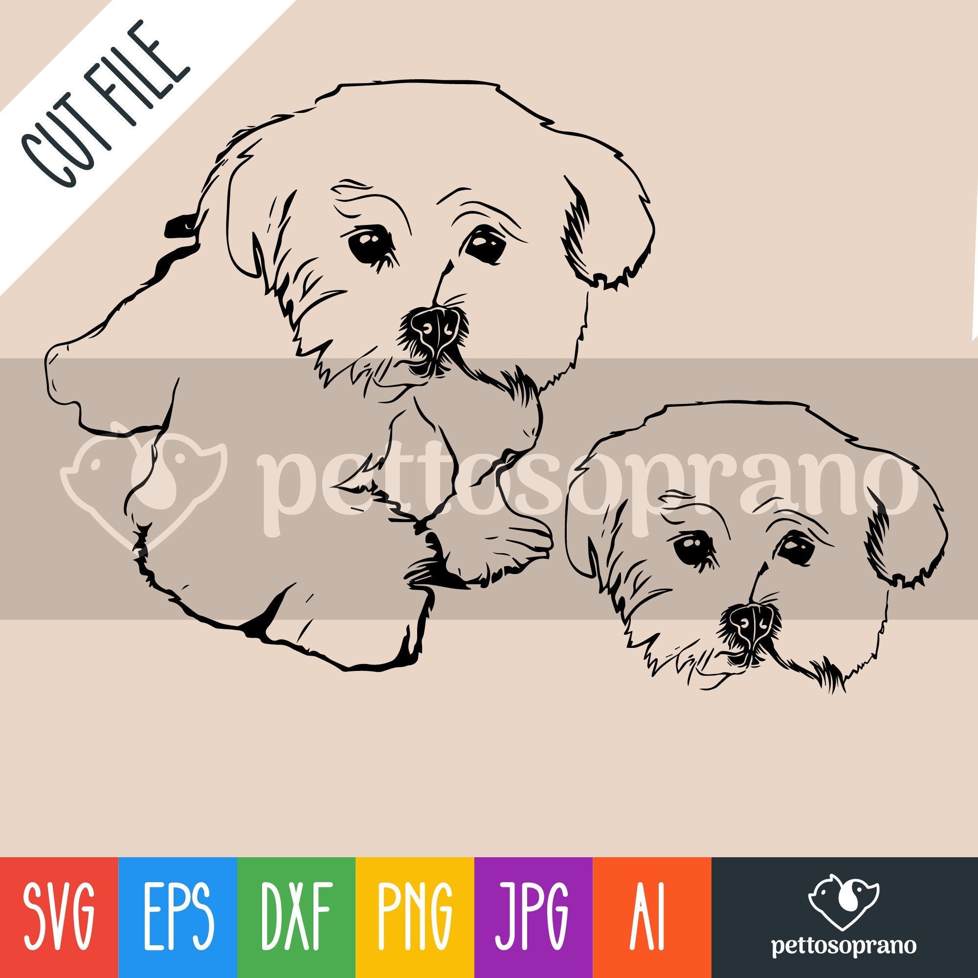 Maltese With Wings And Halo Vector Royalty Free SVG, Cliparts