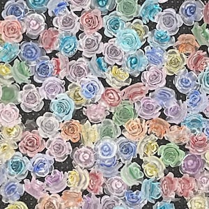 50/100Pcs Mix Color 3d Rose Flower Nail Charms Glow in the Dark, DIY Charms, Nail Art Charm Lot