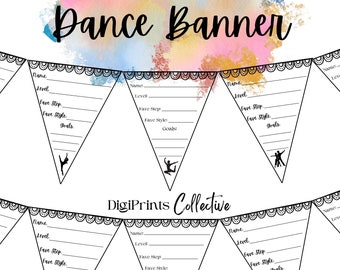 Dance Banner Template | Digital Printable Dancer Goals | Dance Studio Decor | Dance Team Building, Icebreaker | Meet the Class Back to Dance
