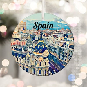 Spain Ornament, Christmas Ornament, Tree Ornament, Spain Christmas, Christmas Gift, Newlywed Ornament, Housewarming Gift, Spain, Travel