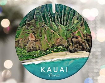 Kauai Ornament, Weihnachtsgeschenk, Ornament, Kauai Weihnachten, Baumschmuck, Brautpaar Ornament, Housewarming Geschenk, Kauai Geschenk