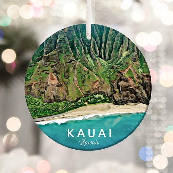 Kauai Ornament, Christmas Gift, Christmas Ornament, Kauai Christmas, Tree Ornament, Newlywed Ornament, Housewarming Gift, Kauai Gift