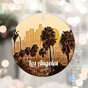 Enfeite de Los Angeles, Enfeite de Árvore, Presente de Los Angeles, Enfeite de Natal, Enfeite de Viagem, Natal em Los Angeles, Decoração de Natal