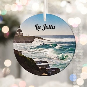 La Jolla Ornament, Christmas Ornament, La Jolla Gift, La Jolla Christmas, Travel Ornament, Tree Ornament, Holiday Decoration, La Jolla