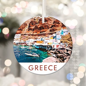 Greece Ornament, Christmas Ornament, Tree Ornament, Greece Christmas, Christmas Gift, Newlywed Ornament, Housewarming Gift, Greece