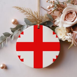 Adorno con la bandera de Georgia, regalo navideño único de Georgia, viajes a Georgia, recuerdo de Georgia, intercambio de regalos, idea de regalo, idea de regalo de viaje
