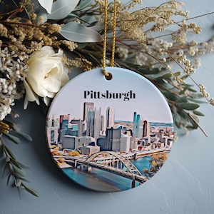 Pittsburgh Ornament, Christmas Ornament, Pittsburgh Gift, Christmas Gift, Pittsburgh Christmas, Pittsburgh, Pittsburgh Travel, Travel Gift