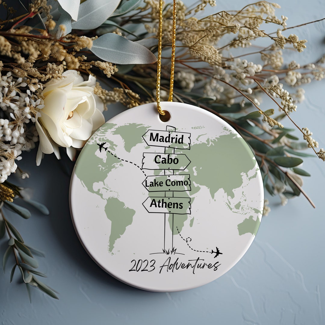 Custom Travel Ornament, Christmas Travel Ornament, Unique Gifts