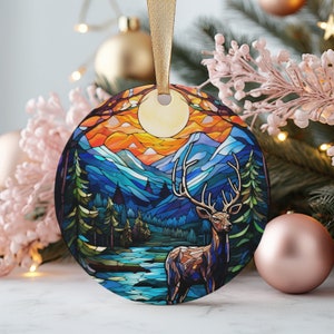Christmas Tree Ornament, Christmas Decoration, Holiday Gift Idea, Heirloom Keepsake, Round Ceramic, Gift Exchange, Gift Idea, Xmas Tree