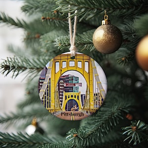 Pittsburgh Ornament, Christmas Ornament, Pittsburgh Gift, Christmas Gift, Pittsburgh Christmas, Pittsburgh, Pittsburgh Travel, Christmas