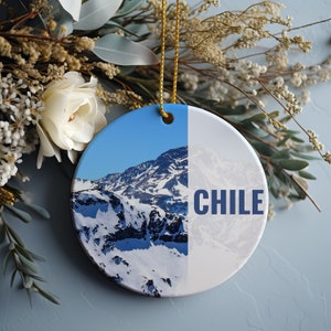 Chile Ornament, Weihnachten Ornament, Chile Geschenk, Weihnachtsgeschenk, Weihnachtsdekor, Chile Souvenir, Chile Reise, Reisegeschenk, Weihnachtsbaum