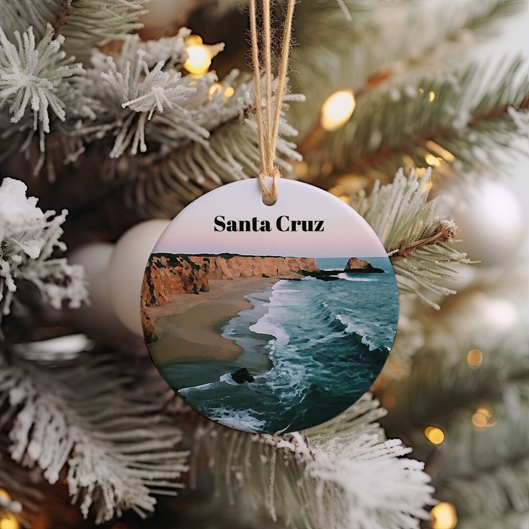 Santa Cruz Christmas Ornament, Christmas Gift, Santa Cruz Gift, Santa