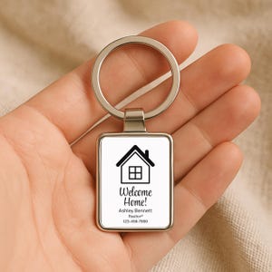Real Estate Client Gifts, Bulk Personalized Keychains, Metal Welcome Home Gift, Realtor Closing Gift, Housewarming New Home Client Gifts