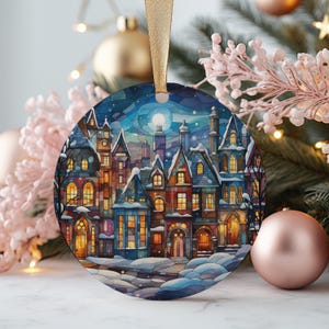 Christmas Village Ornament, Christmas Ornament Decorations, Holiday Tree Decor, Unique Xmas Gift Ideas, Christmas Gift for Loved Ones