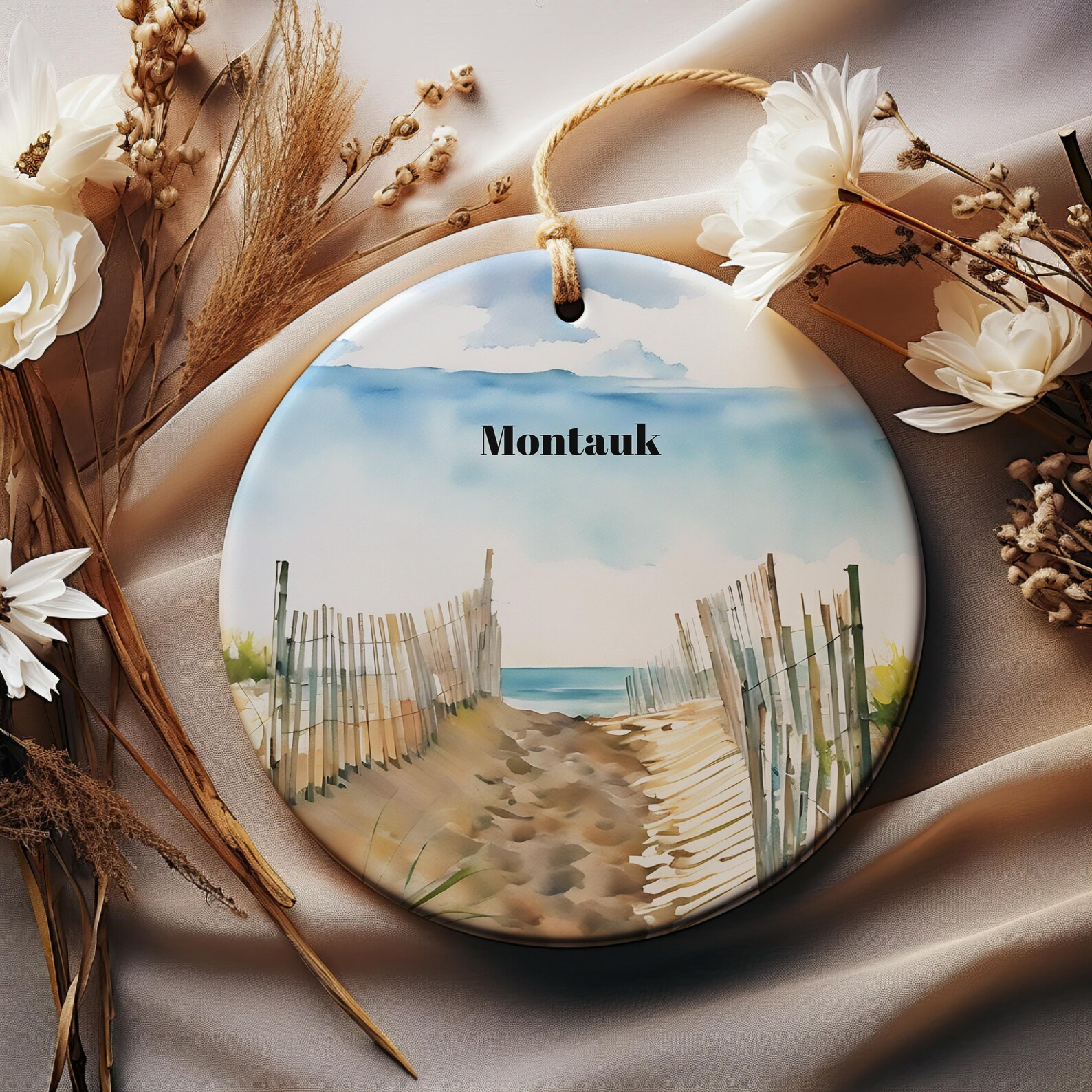 Montauk Christmas Ornament, Unique Montauk Christmas Gift, Long Island