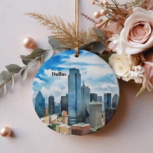 Dallas, Dallas Ornaments, Unique Christmas Gift, Travel Souvenir, Travel Ornament, Gift Exchange, Gift Idea, Travel Gift, Holiday Decor