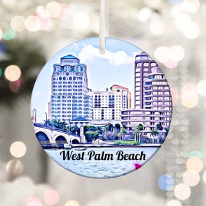 West Palm Beach Ornament, Florida Ornament, West Palm Beach Gift, Christmas Ornament, Tree Ornament, Christmas Gift, Housewarming Gift