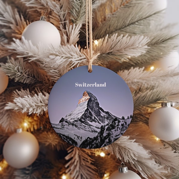 Switzerland Christmas Ornament, Christmas Gift, Switzerland Gift, Switzerland Travel, Christmas Decor, Switzerland Souvenir, Travel Gift