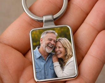 Custom Photo Keychain, Anniversary Gift for Wife, Personalized Picture Keychain