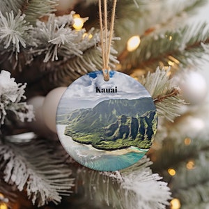 Kauai Ornament, Christmas Ornament, Kauai Gift, Christmas Gift, Christmas Decor, Kauai Souvenir, Kauai Travel, Travel Gift, Xmas Tree