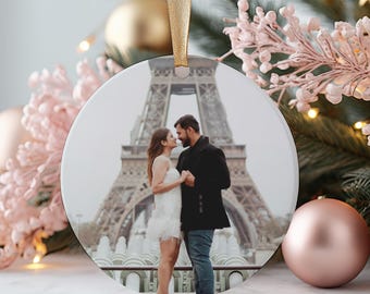 Photo Christmas Ornament, Personalized Picture Ornament, Custom Holiday Keepsake, Ceramic
