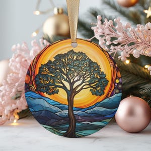 Tree of Life Ornament, Christmas Stained Glass 2025 Tree Ornament, Holiday Gift Idea for Family, Sister, Daughter, Wife, Son, Husband