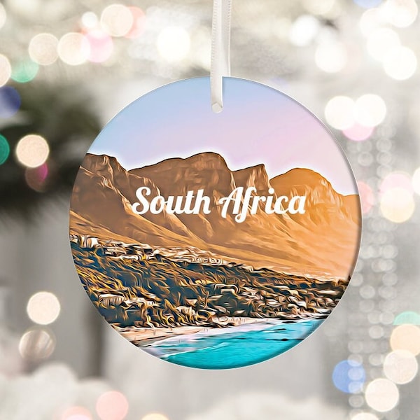 South Africa Ornament, South Africa Gift, South Africa Christmas, Christmas Gift, Christmas Ornament, Tree Ornament, Newlywed Ornament