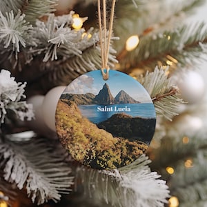 Saint Lucia Christmas Ornament, Christmas Gift, Saint Lucia Gift, Saint Lucia Travel, Christmas Decor, Saint Lucia Souvenir, Travel Gift