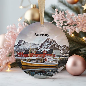 Norway Christmas Ornament, Christmas Gift, Norway Gift, Norway Travel, Christmas Decor, Norway Souvenir, Travel Gift, Tree Ornaments